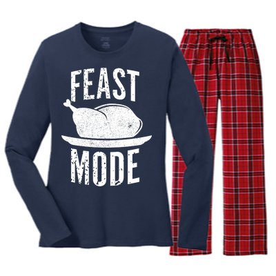 Feast Mode Women's Long Sleeve Flannel Pajama Set 