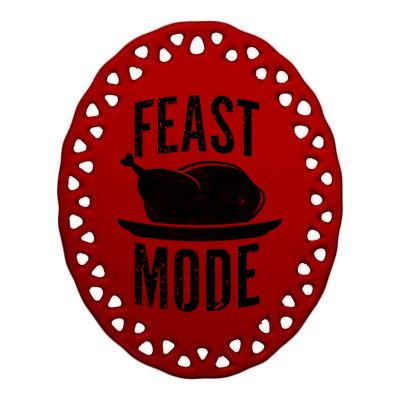 Feast Mode Ceramic Oval Ornament