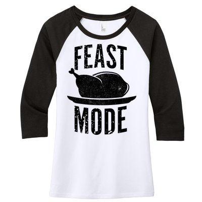 Feast Mode Women's Tri-Blend 3/4-Sleeve Raglan Shirt