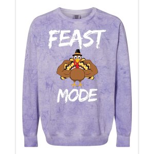 Feast Mode Thanksgiving Turkey Biceps Colorblast Crewneck Sweatshirt