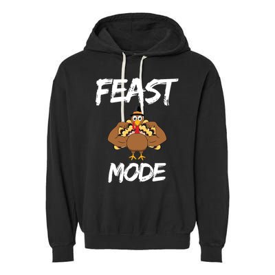 Feast Mode Thanksgiving Turkey Biceps Garment-Dyed Fleece Hoodie