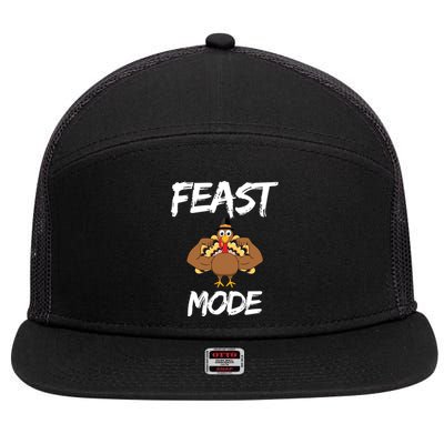 Feast Mode Thanksgiving Turkey Biceps 7 Panel Mesh Trucker Snapback Hat