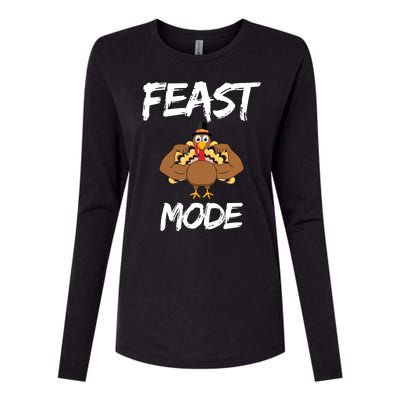 Feast Mode Thanksgiving Turkey Biceps Womens Cotton Relaxed Long Sleeve T-Shirt