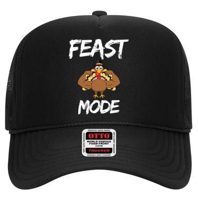 Feast Mode Thanksgiving Turkey Biceps High Crown Mesh Back Trucker Hat