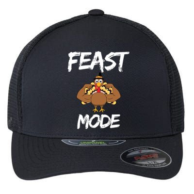 Feast Mode Thanksgiving Turkey Biceps Flexfit Unipanel Trucker Cap