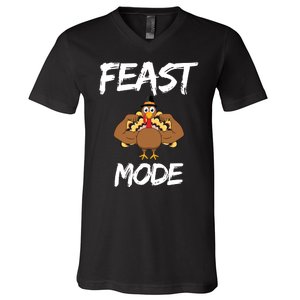 Feast Mode Thanksgiving Turkey Biceps V-Neck T-Shirt