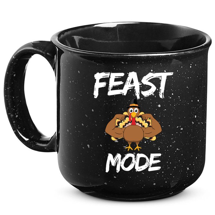 Feast Mode Thanksgiving Turkey Biceps 15oz Campfire Ceramic Mug
