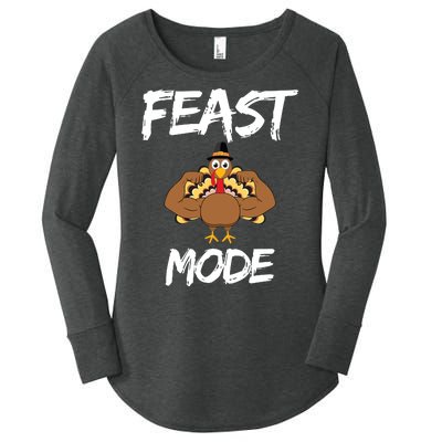 Feast Mode Thanksgiving Turkey Biceps Women's Perfect Tri Tunic Long Sleeve Shirt