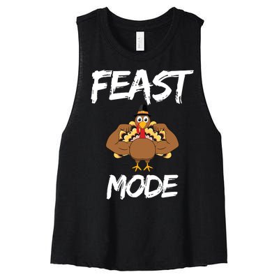 Feast Mode Thanksgiving Turkey Biceps Women's Racerback Cropped Tank