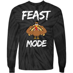 Feast Mode Thanksgiving Turkey Biceps Tie-Dye Long Sleeve Shirt