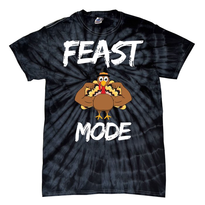 Feast Mode Thanksgiving Turkey Biceps Tie-Dye T-Shirt