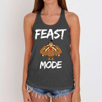 Feast Mode Thanksgiving Turkey Biceps Women's Knotted Racerback Tank