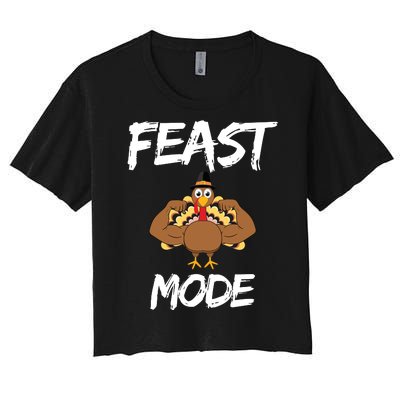 Feast Mode Thanksgiving Turkey Biceps Women's Crop Top Tee