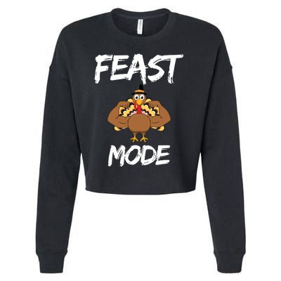 Feast Mode Thanksgiving Turkey Biceps Cropped Pullover Crew