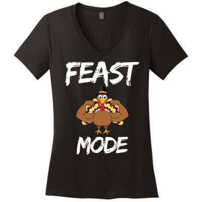 Feast Mode Thanksgiving Turkey Biceps Women's V-Neck T-Shirt