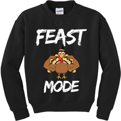 Feast Mode Thanksgiving Turkey Biceps Kids Sweatshirt