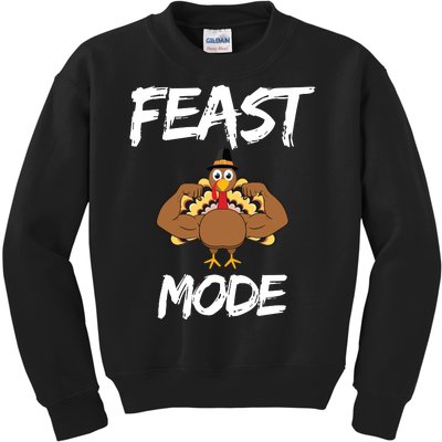 Feast Mode Thanksgiving Turkey Biceps Kids Sweatshirt