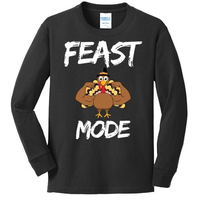 Feast Mode Thanksgiving Turkey Biceps Kids Long Sleeve Shirt