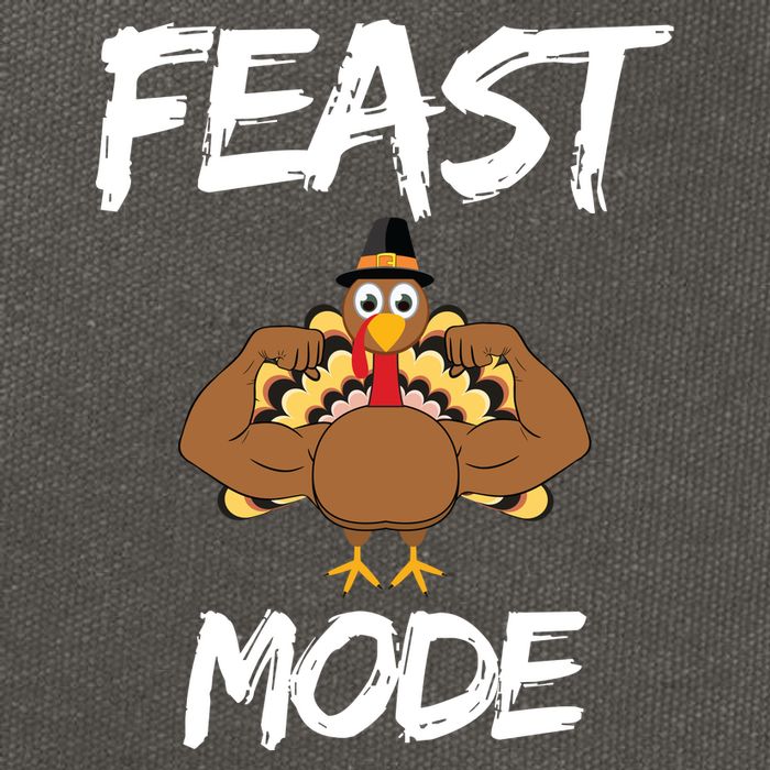 Feast Mode Thanksgiving Turkey Biceps Cotton Canvas Backpack