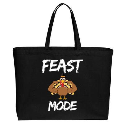 Feast Mode Thanksgiving Turkey Biceps Cotton Canvas Jumbo Tote