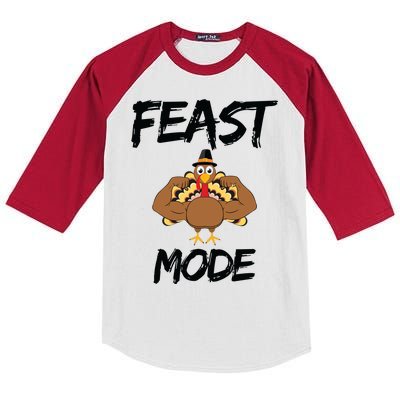 Feast Mode Thanksgiving Turkey Biceps Kids Colorblock Raglan Jersey