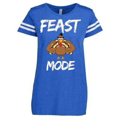 Feast Mode Thanksgiving Turkey Biceps Enza Ladies Jersey Football T-Shirt