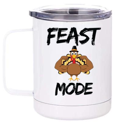 Feast Mode Thanksgiving Turkey Biceps 12 oz Stainless Steel Tumbler Cup