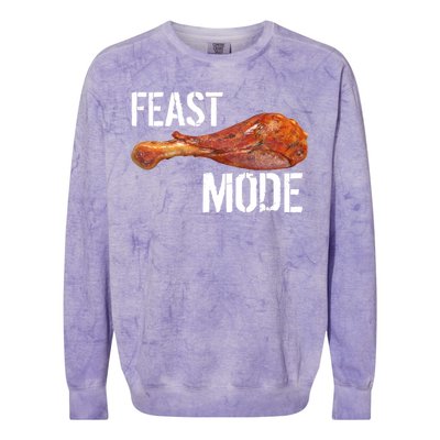 Feast Mode Thanksgiving Turkey Leg Colorblast Crewneck Sweatshirt