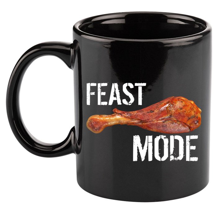 Feast Mode Thanksgiving Turkey Leg 11oz C Handle Ceramic Mug