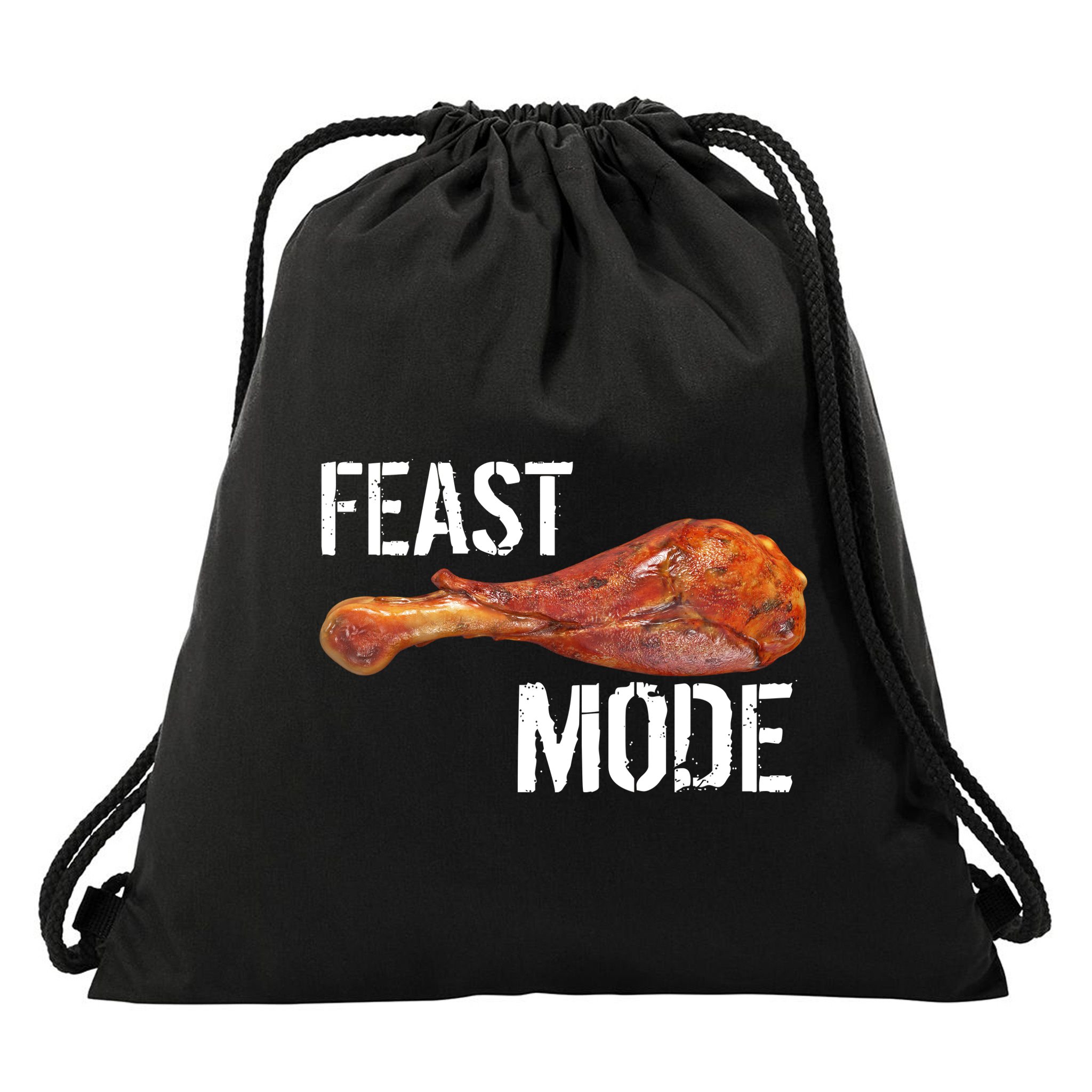 Feast Mode Thanksgiving Turkey Leg Drawstring Bag