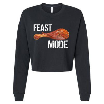 Feast Mode Thanksgiving Turkey Leg Cropped Pullover Crew