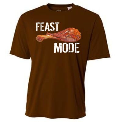 Feast Mode Thanksgiving Turkey Leg Cooling Performance Crew T-Shirt