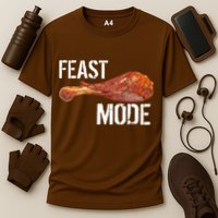 Feast Mode Thanksgiving Turkey Leg Cooling Performance Crew T-Shirt