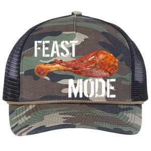 Feast Mode Thanksgiving Turkey Leg Retro Rope Trucker Hat Cap