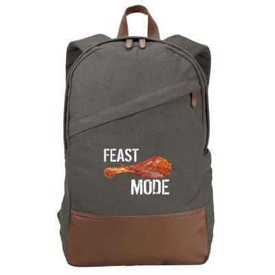 Feast Mode Thanksgiving Turkey Leg Cotton Canvas Backpack