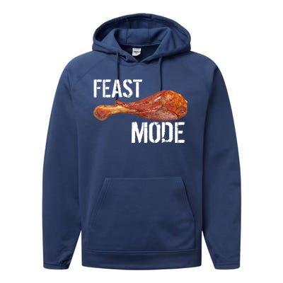 Feast Mode Thanksgiving Turkey Leg Performance Fleece Hoodie