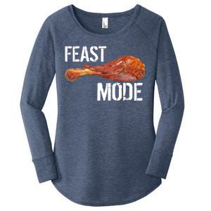 Feast Mode Thanksgiving Turkey Leg Women's Perfect Tri Tunic Long Sleeve Shirt