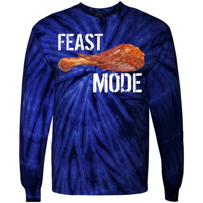 Feast Mode Thanksgiving Turkey Leg Tie-Dye Long Sleeve Shirt