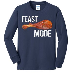 Feast Mode Thanksgiving Turkey Leg Kids Long Sleeve Shirt