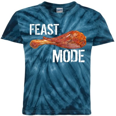 Feast Mode Thanksgiving Turkey Leg Kids Tie-Dye T-Shirt