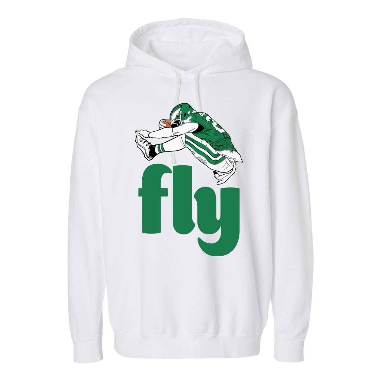 Fly Eagle Birds Football Fan Garment-Dyed Fleece Hoodie