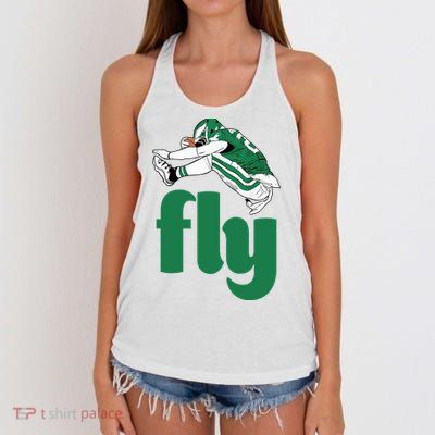 Fly Eagle Birds Football Fan Women's Knotted Racerback Tank