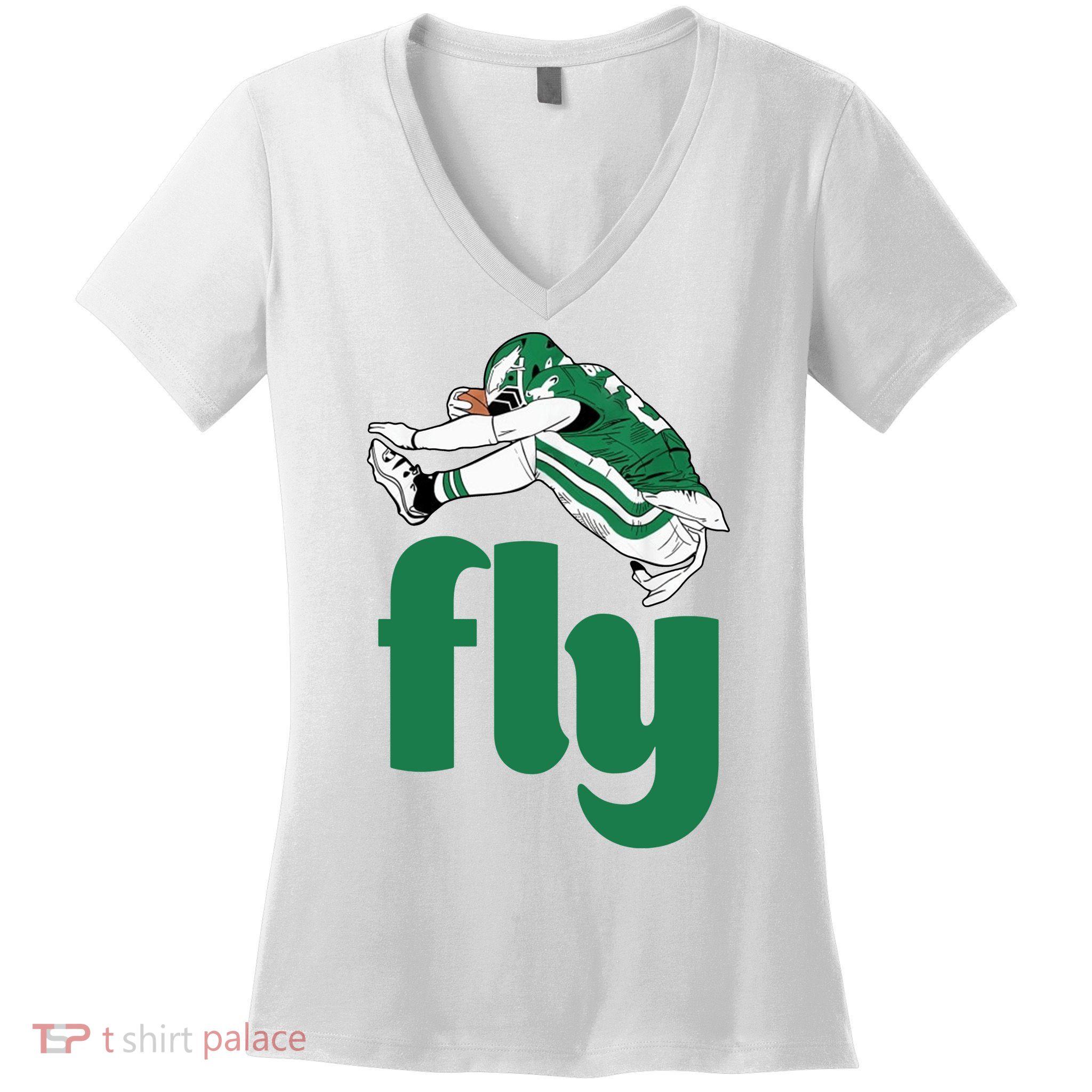 Fly Eagle Birds Football Fan Women's V-Neck T-Shirt