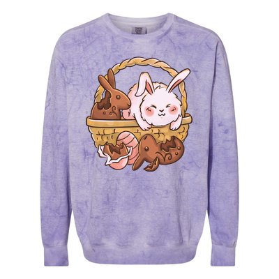 Fat Easter Bunny Cute Colorblast Crewneck Sweatshirt