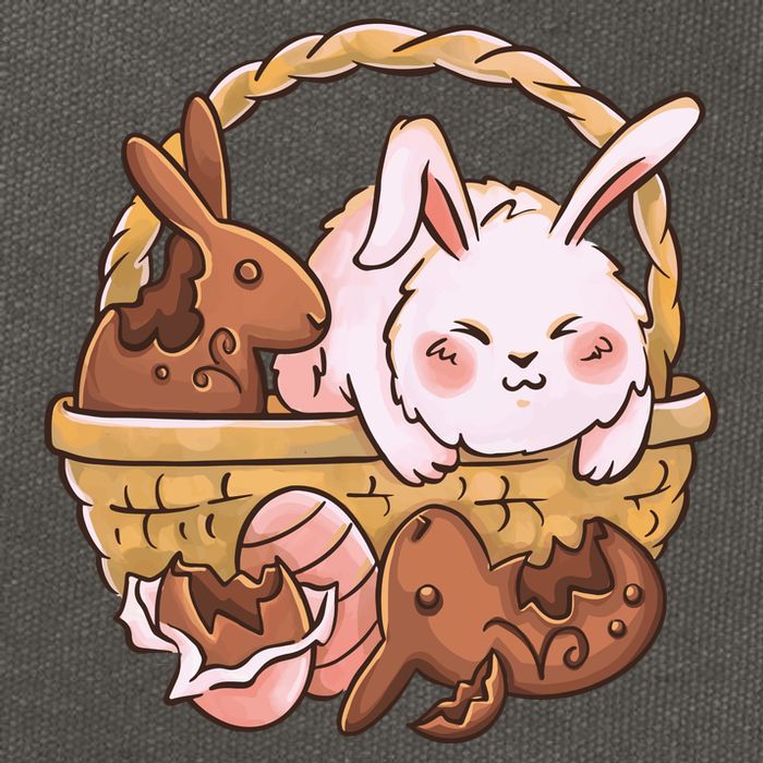 Fat Easter Bunny Cute Cotton Canvas Backpack