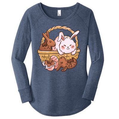 Fat Easter Bunny Cute Women's Perfect Tri Tunic Long Sleeve Shirt