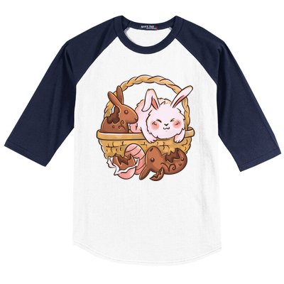 Fat Easter Bunny Cute Baseball Sleeve Shirt