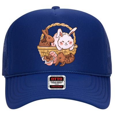 Fat Easter Bunny Cute High Crown Mesh Back Trucker Hat