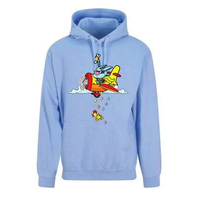 Fun Easter Bunny Egg Hunt Airplane Gift Unisex Surf Hoodie