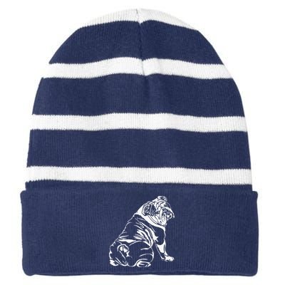 Funny English Bulldog Dog Hund Tee Gift Striped Beanie with Solid Band